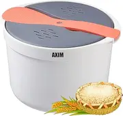 [Axim] Rice Cooker for Microwave,2 L Rice Maker Microwave Pasta Cooker,Microwave Cooker Steamer with Strainer,Dishwasher Safe (Orange)