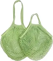 Breast Milk Storage Bag Reusable Fruit Vegetable Bag Washable Cotton Mesh Grocery Bags Cotton String Bags Net Shopping Bags Mesh Bags for Fruit Storage Storage Bag (Color : Avocado Green 20, Size :