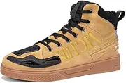 Generic Men's Motorbike Boots Leather Street Riding Shoes with Ankle Support Lace-Up Casual Boots