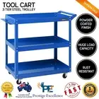 3-Tier Tool Cart Trolley Toolbox Workshop Mechanic Garage Storage Organizer Blue