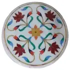 24" White Marble Table Top Pietra Dure Inlay