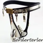 Stainless Steel Male Chastity Belt Balls Cage Adjustable Chastity Device Lock