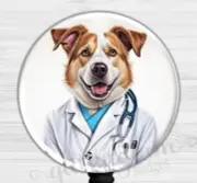 Doctor Dog Badge Holder, Crazy Shift Badge Reel, EMT Retractable 6590