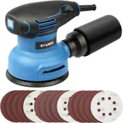 Orbital Sander，2.5Amp 5-Inch Electric Sander with 15 Piece Sanding Discs, 6 Vari