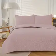 J.Elliot Home Morris Prewashed Quilted 3 Piece Coverlet Set Blush (Queen, King)