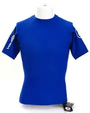 Volcom Blue Lido Short Sleeve Compression Rash Guard Swim Shirt Men's NWT