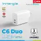 Innergie 台達電 C6 Duo (轉換版) 63瓦 USB-C 雙孔萬用充電器 PD/QC快充 充電頭 變壓器