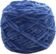[CLISIL] Knitting Chenille Yarn DIY Dark Blue Velvet Chenille Yarn 8oz/250g Bulky Luxury Polyester Chenille Yarn for Crochet Hat Scarf Sweater Shawl