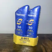 2 Pack Coppertone Sport 4-In-1 Performance Sunscreen SPF 50, 7 oz Ea Exp 2/25