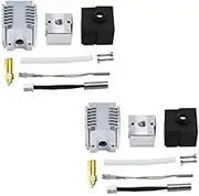 2PCS 24V 40W Head Heating Block Kit with Heat Sink Titanium Alloy Throat Brass Nozzle 0.4mm Hotend