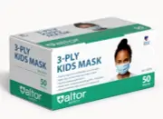 ALTOR Kids 3-Ply ASTM Level 2 Disposable Face Masks, Super Soft, Made in USA
