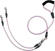 Double Dog Lead 2 Dogs, Dual Dog Lead No Tangle, 2 Dog Lead Splitter No Tangle, Double Ended Clip Lead for Dogs, Perfect for Walking And Training Two Dogs(Small Dogs Around 8 Kg)