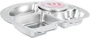 HEALEEP 1Pc Cartoon Divided Serving Tray Stainless Steel Food Plate with Deep Compartments for Healthy Meals for Kindergarten Lunches Easy to Clean and Stackable