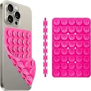 Silicone Suction Phone Case Mount Holder, 2Pcs Double-Sided Silicone Suction Phone Case Adhesive Sticky Phone Grip Hands-Free Phone Grip Phone Stand,Suction Phone Case Adhesive Mount,Rose