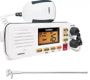 UNIDEN UM355VHF MARINE RADIO SPLASHPROOF+AXIS VHF MFV3 1M WHITE ANTENNA PACKAGE