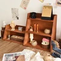 在飛比找momo購物網優惠-【Warm House Decor 暖和家居】復古木質三層桌