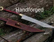 Damascus Steel Witcher Short Sword Handmade Decorative Sword With Sheath