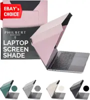 4-in-1 Laptop Screen Shade Slim Hood Sun Privacy Heat Protection 15" 16" Pink
