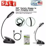 Mini LED Reading Book Light W/ Flexible Clip USB Rechargeable Desk Table Lamp US