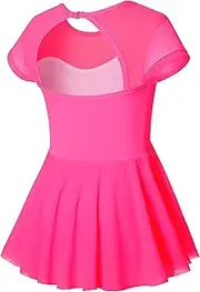 [Phineein] Girls Sleeveless Ballet Dance Dress Kids Sparkle Rhinestone Keyhole Back Leotard Dancewear Tutu Fancy