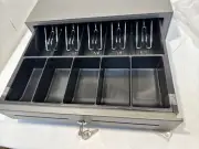 16" CASH DRAWER BOX HEAVY DUTY 5 BILLS & CHANGE CD4-1616SGY55-S2-HTL GRAY 24Volt