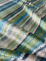 2.25 yds Kravet Monterosso Peacock Green & Blue Velvet Stripe Upholstery Fabric