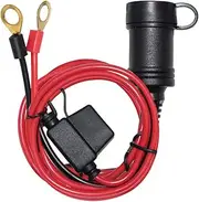 13FT 12V Female Cigarette Lighter Socket Battery Eyelet Ring Terminal 12volt Extension Cord Outlet Adapter Plug Power Supply Car Electrical Dc Cigarettes Charger Accessory Connector Kit 15Fuse (6FT)