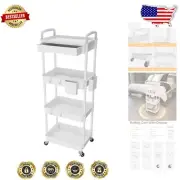 Versatile 4-Tier Utility Cart with Drawer and Wheels for Effortless Organization