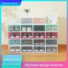Thickened Plastic Shoe Box Organizer Stackable Flip-Top Cabinet Shoe Storage Box