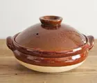 Japanese DONABE Earthen Clay Pot Old-IGA Ware AME Blown Glazed Pottery Casserole