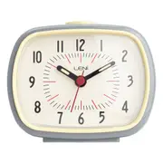 Leni Retro Analogue Alarm Clock Glow in the Dark Home/Room Decor Slate Grey