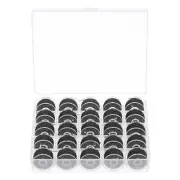 Prewound Sewing Bobbin Thread Set of 25pcs with Storage Plastic Case, Black