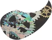 Totority Folk Guitar Pickguard Acoustic Guitar Fingerboard Guard Wood Grain Gear Teardrop Shape