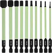 10Pcs 1/4inch Hex Head Allen Wrench Drill Bit Set S2 Alloy Steel Magnetic Tip Hex Key Drill Bit Set 3.94inch Length Metric Professional Hex Screwdriver Bit Kit for Nuts Bolts(green)