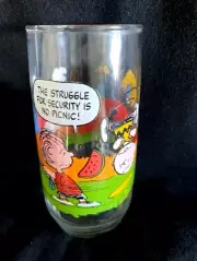 McDonald's Camp Snoopy Collection Drinking Glass The Struggle for Security Linus