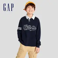 在飛比找蝦皮商城優惠-Gap 男童裝 Logo純棉長袖POLO衫-藏藍色(7865