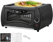 15L Mini Pizza Oven, Household Pizza Oven Meat Grill Bread Baking Machine with Bake Tray/Bake Rack/Tray Handle, Countertop Toaster for Baking Cooking Roasting Grilling