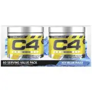 2 x 195g Cellucor C4 ID Series 60 Serve Pre Workout Supplement Icy Blue Razz
