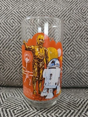 1977 R2-D2 C-3PO STAR WARS Burger King Drinking Glass Coca-Cola Near Mint Unused