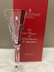 Waterford Crystal 12 Days of Christmas Champagne Flute #6 Geese Laying
