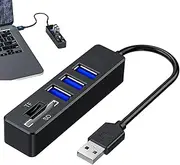 USB Multiport Adapter - Laptop USB Port Expander | Computer Interface Expander with High-Speed USB2.0 Data Transmission Support | Direct Docking Station for Camera, Card Reader