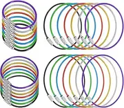 [uxcell] 3.9 Inch Length Wire Keychain Cable, 28 Pack Stainless Steel Key Ring Loop, Multicolor