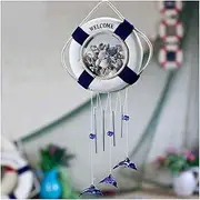 Wind Bell Mediterranean Style Wind Chime Creative Life Buoy Shells Bell Home Decor Hang Adorn Door Crafts Large Deep Tone Wind Bell Sweet