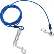 Mipcase Heavy Duty Dog Tie Out Cable with Lockable Hook Swivel Snap for Small Medium Dogs Shock Absorbing Spring Design Durable Leash for Safe Outdoor Activities