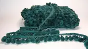 Green Pom Pom Trim Fringe | 4.5cm-1.77 inches Height Lace Ribbon Fringe Trim