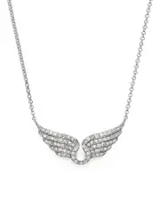 Diamond Wing Necklace in 14K White Gold, .30 ct. t. w.