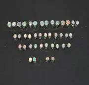 WHOLESALE 20PR 925 SOLID STERLING SILVER ETHIOPIAN OPAL STUD EARRING LOT y971