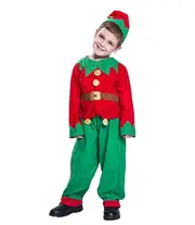 Elf Boys Costume Santas Little Helper Outfit