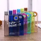 Travel Reusable Transparent Plastic Flat Water Bottle Juice Cup Drink Bottle