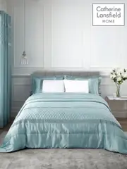 Catherine Lansfield Teal Blue Sequin Cluster Duvet Cover and Pillowcase Set (305162) | $127 - $173